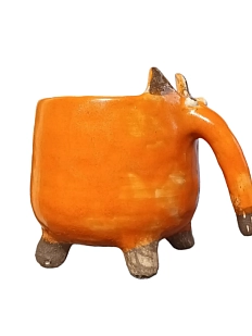 Кружка ручной работы Лисица на ножках, керамика, 350 мл