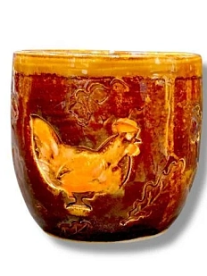 Стакан ручной работы Курочка, коричневый, керамика, 250 мл
