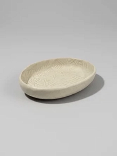 Мыльница с узорами Идеальное совпадение, белая, 11 см, керамика