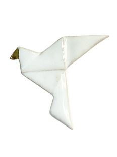 Брошь ручной работы «Голубь летящий оригами», Partala ceramics