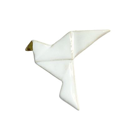 Брошь ручной работы «Голубь летящий оригами», Partala ceramics, фото 1.