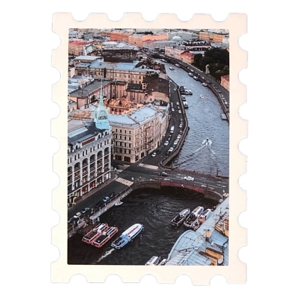 Открытка Подписные изделия «Мини-марка. Красный мост», 93х67 мм, фото 1.