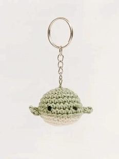 Вязаный брелок, обвес на сумку DARI DARI «Кит», серо-зеленый, 4 см