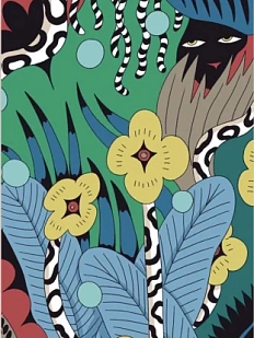 Картхолдер Валя Карнавалова «В тени цветов», зелёный, двусторонний, ПВХ