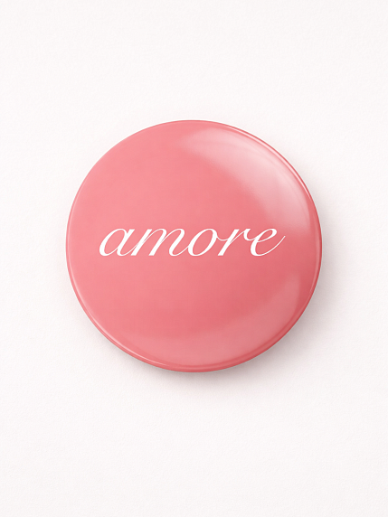 Закатной значок «Amore», металл, 25 мм, фото 1.