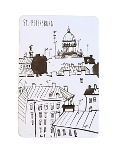 Магнит Elizabeth Madar «Сквозь крыши», черно-белый