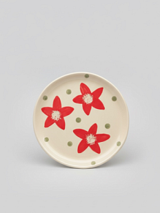 Тарелка ручной работы с росписью «Цветочки», керамика, 15 см