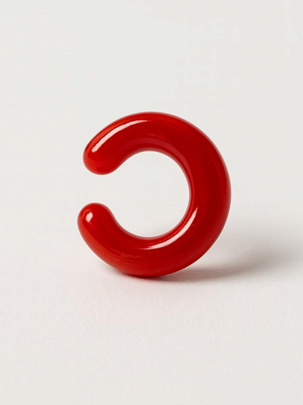 Кафф глянцевый, стекло, светло-красный, фото 1.