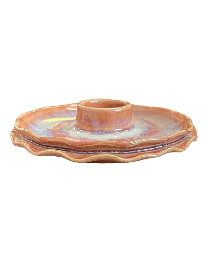 Подсвечник ручной работы Молис Керамика «Разводы», керамика, фото 2.