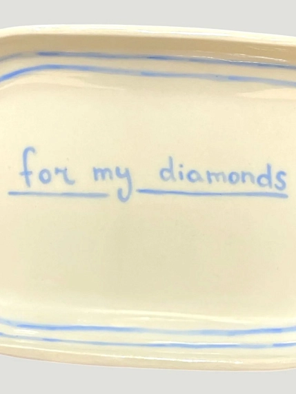 Блюдце ручной работы Йеллоускуп «For my diamonds», керамика, 17 см, фото 2.