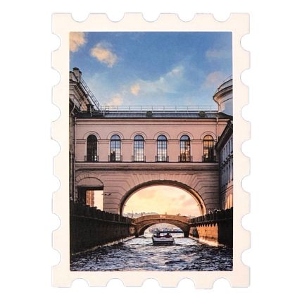 Открытка «Мини-марка. Зимняя канавка», 93х67 мм, фото 1.