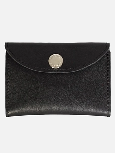 Cкладной кошелек-визитница ручной работы, Kokosina bags, натуральная кожа, чёрный