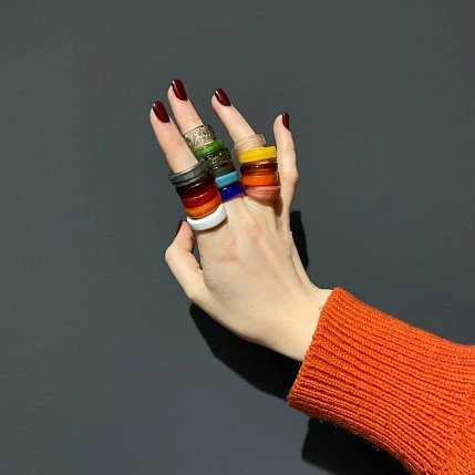 Кольцо Керко стеклянное белое, фото 3.