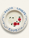 Тарелка ручной работы Йеллоускуп «Pasta lover's club», керамика, 23 см, превью фото 1