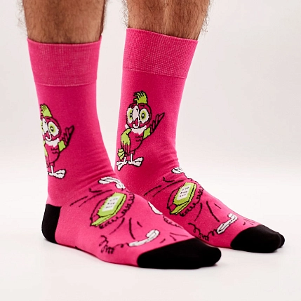 Носки «Свободу попугаям!», р-р 38-41, темно-розовые, фото 1.