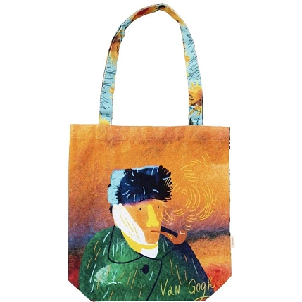 Сумка шоппер Забористый текстиль «Ван Гог», оранжевый, фото 1.