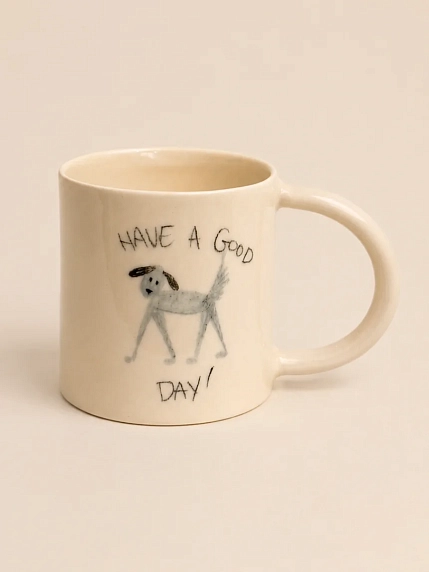 Кружка ручной работы Настянорм керамика «Have a good day/dog», полуфарфор, 450 мл, фото 1.