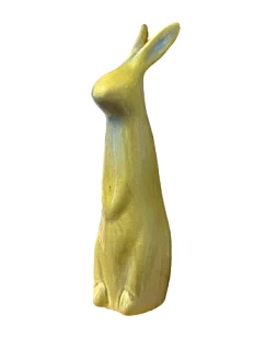Статуэтка ручной работы «Малый кролик», оливковый, керамика