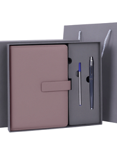 Подарочный набор с ежедневником «President» и ручкой, серый