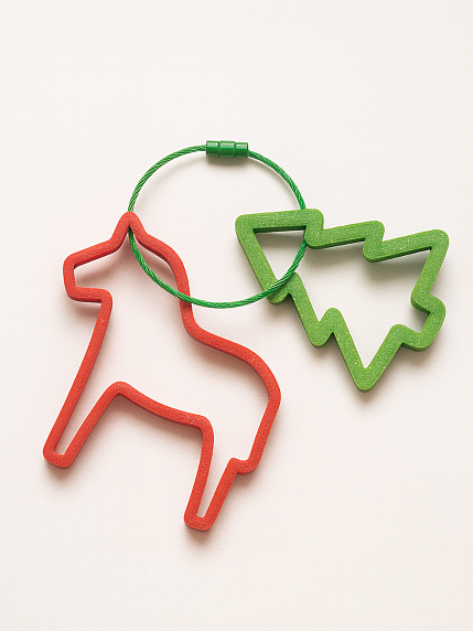 Брелок, обвес на сумку «Лошадка с ёлочкой», красный, 7 см, фото 1.