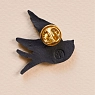 Брошь ручной работы Фарфор Булыгина «Ласточка», чёрно-серебристая, превью фото 4