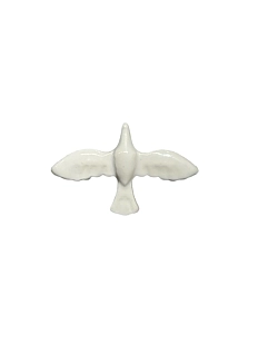 Брошь ручной работы КерамЕлКа «Птица», белая, керамика