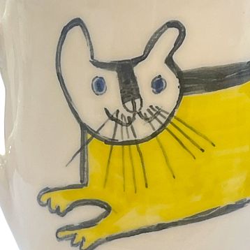 Кружка ручной работы Антон тут рядом «Жёлтый кот», керамика, 300 мл, фото 3.