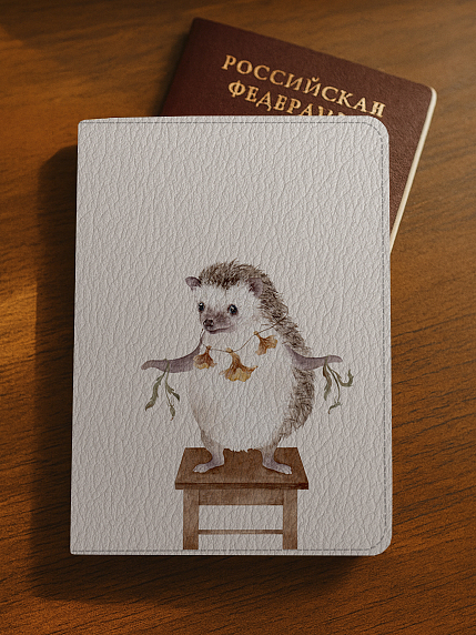 Обложка на паспорт «Ёжик», художник Филипович Наталья, фото 3.