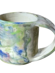 Кружка ручной работы ММ керамика с акварельными разводами, 200 мл