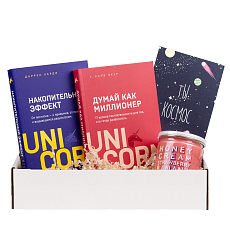 Подарочный набор с книгами «Думай как миллионер», «Накопительный эффект» и крем-медом