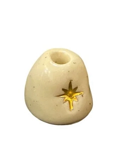 Подсвечник ручной работы Ладан керамика «Золотые звёзды», бежевый, керамика