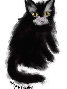 3D Стикер на телефон Pablo Radini «Чёрный котик», объёмный