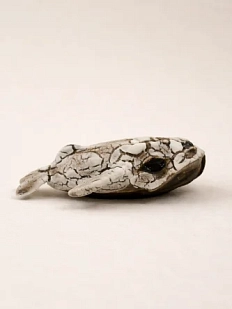 Статуэтка интерьерная ручной работы Керам_По «Кит», белая, 6 см