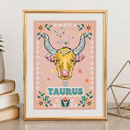 Постер интерьерный со знаком зодиака «Телец», А4, фото 2.