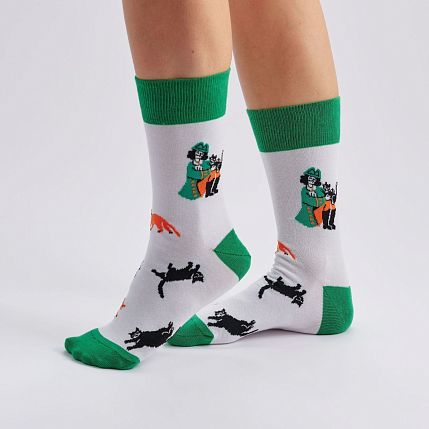 Носки «Когда забыл закрыть окно», р-р 42-46, белые, фото 1.