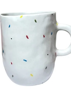 Кружка ручной работы Катя Вебер «Конфетти», белая, полуфарфор, 300 мл