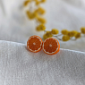 Серьги-гвоздики «Апельсин», полимерная глина, превью фото 3