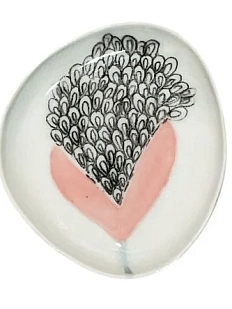 Блюдце ручной работы Катибо Букет, керамика, 14 см