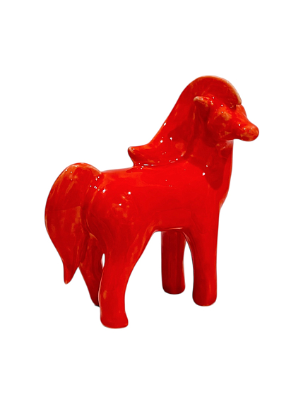 Статуэтка керамическая ручной работы «Конь», красная, фото 4.