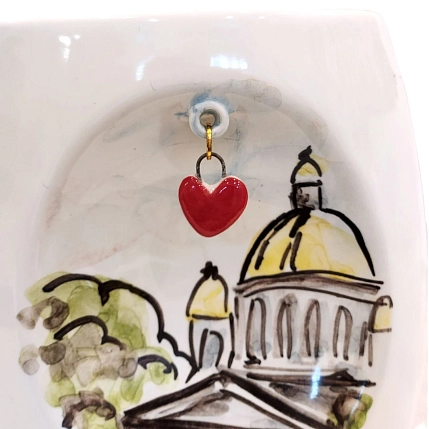 Кружка ручной работы НАДО ЖЕ Петербург с подвеской сердечком, керамика, 300 мл, фото 2.