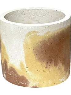 Кашпо Детали решают «Средняя деталь», бетонное, бежево-молочный