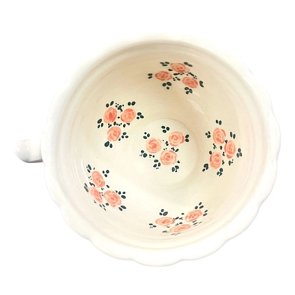 Чашка для чая ручной работы Slowday Ceramics в розовый цветочек «Винтаж», полуфарфор, 250 мл, фото 3.