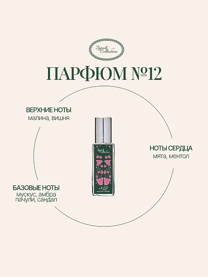 Масляные духи «№12 Малина, Мята», 6 мл, фото 1.