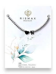 Браслет ручной работы с буквой N и сердцем, нержавеющая сталь