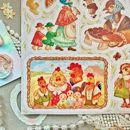 Стикерпак Лавкот «Винтажные птички», А5, фото 2.