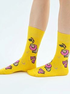 Носки «Капибара с ластами», р-р 38-41, жёлтые