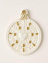 Игрушка новогодняя Фарфор Булыгина «Шар», бело-золотистая