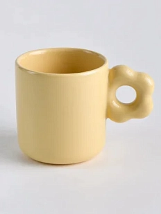 Кружка большая, ручной работы ОХ! керамика «Цвет-ок», жёлтая, керамика, 480 мл