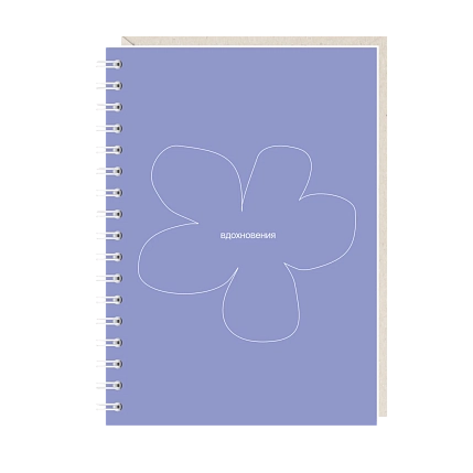 Блокнот на пружине Mitrozhe «Вдохновения», А6, 50 листов, сиреневый, фото 1.