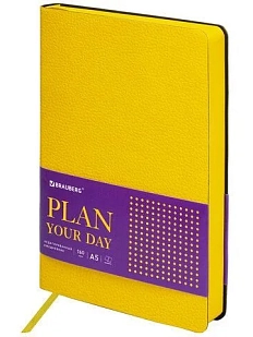 Ежедневник недатированный, BRAUBERG «Stylish», жёлтый, А5